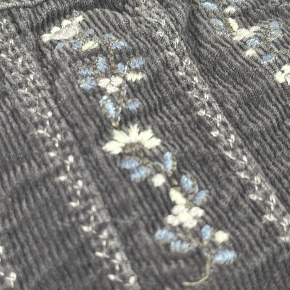 Janie & Jack Purple Blue Floral Embroidered Corduroy Jumper Dress size 2T - Picture 10 of 13